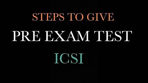 Pre-Exam Test step by step procedure ICSI🇮🇳 #icsi #cseet #csexecutive #cs