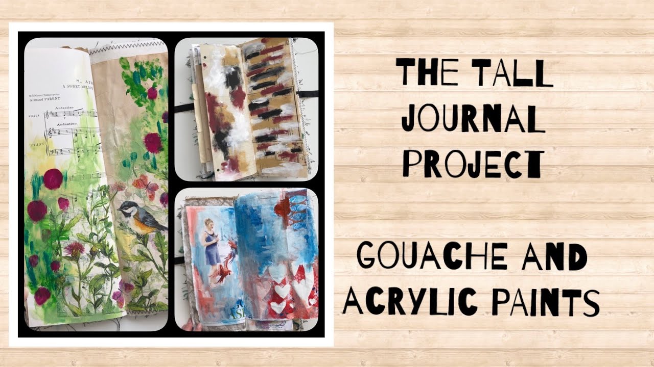 The tall journal project - Arteza gouache paints and Dina Wakley ...