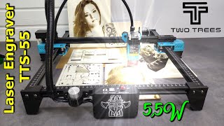 Twotrees TTS-55 Laser Engraver  with 5,5 W Optical Output Under $300- unbox, assemble and test screenshot 2