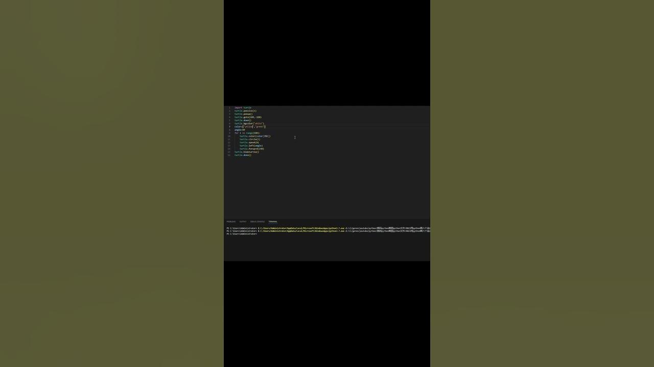 23 Use python to draw six connected spiral circles #pythontutorial # ...
