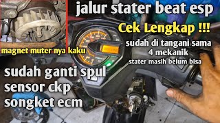 STATER BEAT ESP/K44 MATI CUMA BUNYI TREEET TREEET | AKI DI LEPAS MOTOR LANGSUNG MATI