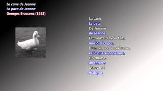 Video thumbnail of "Georges Brassens traducido ► La cane de Jeanne"