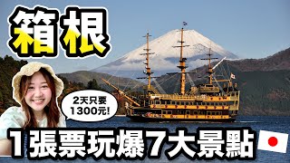 1張票玩爆箱根7大景點新宿出發2日遊交通費只要1300元✨箱根繡球花自由行ep.1蘆之湖海賊船、大涌谷黑蛋、箱根雕刻之森、強羅夜間繡球花電車點燈、箱根周遊券日本有個U1