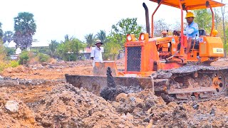 Nice Project!! Bulldozer And Truck 5T Skill In Filling Up Deep Land For Building