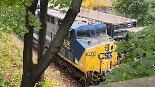 CSX: 11/11 Westbound Y102 with Dual YN2 bringing 63 cars to Fresh Pond Yard!