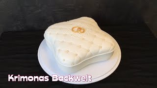 Kissen Fondant Torte Trauringe / Pillow Cake Recipe -  Fondant Wedding Ring Tutorial