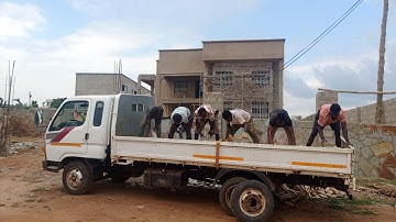 building in Ghana 🇬🇭 delivery of Natural Stone Cladding To ADENTA ACCRA