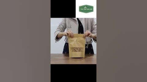 Túi Zip giấy Kraft đáy đứng có cửa sổ vàng túi đựng thực phẩm nhiều size tiện lợi