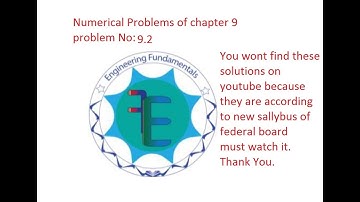 Numerical Problem 9.2 of chapter 9 of Physics Part 1 of FSc in Hindi/Urdu