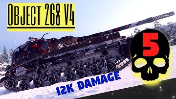 Object 268 4  - Highest damage (12K) - World of Tanks Replays🇷🇺