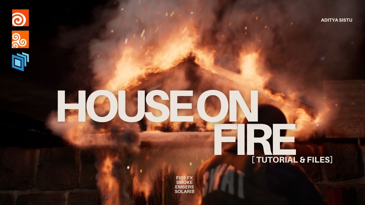 Create House on Fire effect in Houdini | Pyro Simulation | Tutorial ...