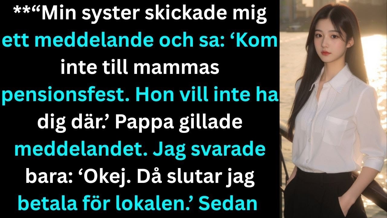 Jag hjälpte till att planera mammas pensionärsfest och betalade halva notan. Hon och Ashley spred sedan ryktet att jag hoppade av på grund av en futtig konflikt om dekorationer. Sanningen var att...