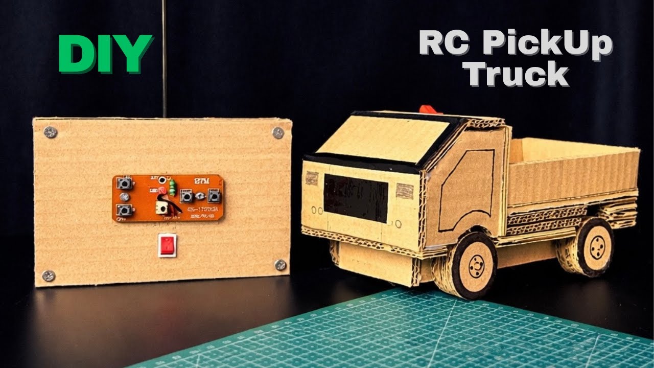 How To Make RC Pickup Truck From Cardboard At Home|DIY