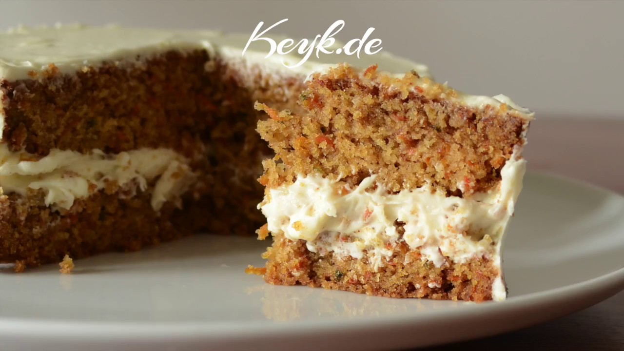 Karottenkuchen mit Frischkäse Frosting - YouTube