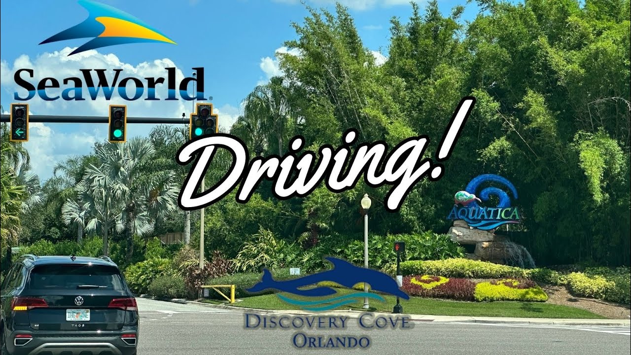 (4K) DRIVING! How to get to SEAWORLD from Orlando Int'l Airport FULL TRIP 
