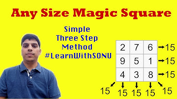 Any Size Magic Square - Simple Three Step Method #LearnWithSONU