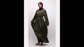 Olive Cuff Plain Abaya By Zadina #abaya #abayafashion #plainabaya #fashion #muslimgirl Information