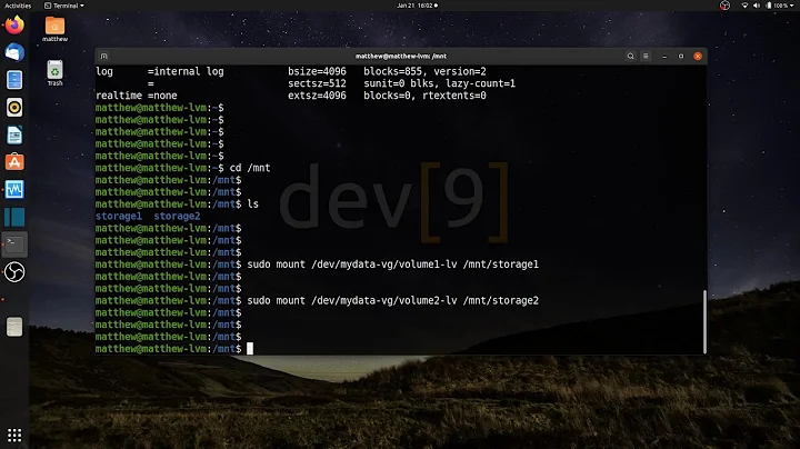 Expanding the filesystem of resized logical volumes