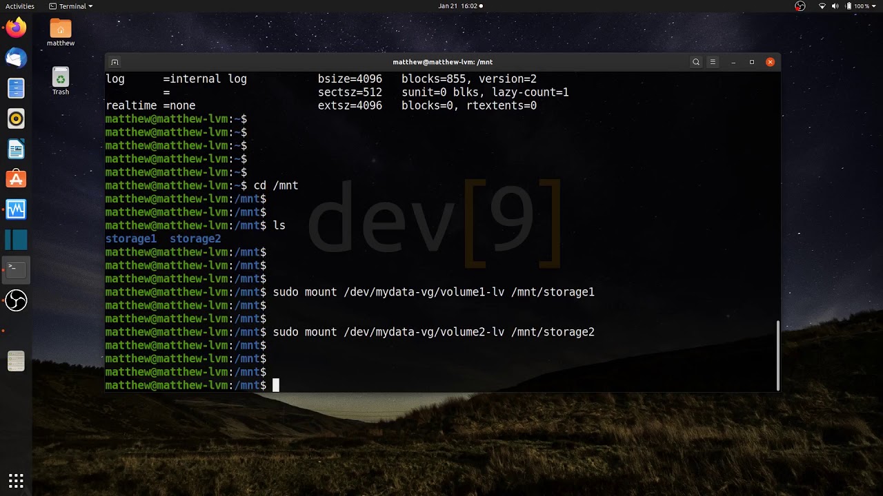 Expanding the filesystem of resized logical volumes