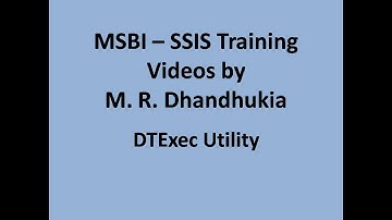 MSBI - SSIS - DTExec Utility