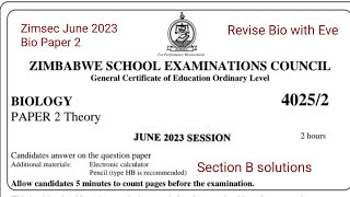 Zimsec June 2023, Biology Paper 2, Section B solutions screenshot 2