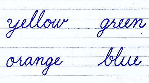 How to write colours name in English cursive writing | Cursive handwriting practice | English words