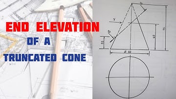 End Elevation of a Truncated Cone in | Technical drawing | Engineering drawing