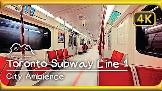 🚇 4K Toronto TTC Subway Line 1 • Subway Sound • City Ambience • Study Relax Sleep