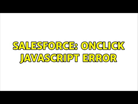 Salesforce: OnClick JavaScript