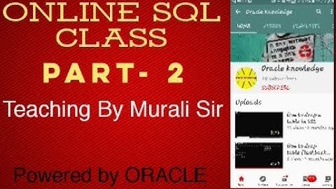 Oracle class murali sir