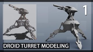Autodesk Maya 2014 Tutorial - Droid Turret Modeling Part 1