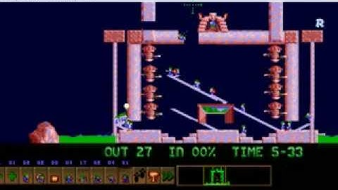 Lemmings my custom level EXTRA 7 The Trap shaft