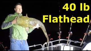 Fishing for flathead catfish with my son
