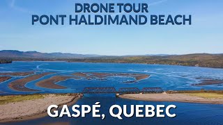 🏖️ Discover Pont Haldimand Beach, Gaspé 🇨🇦 | Stunning 4K Drone Views of Quebec's Hidden Gem!