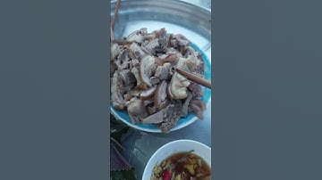 👉 Thịt heo rừng lai luộc chấm mắm gừng 🐖 #shorts