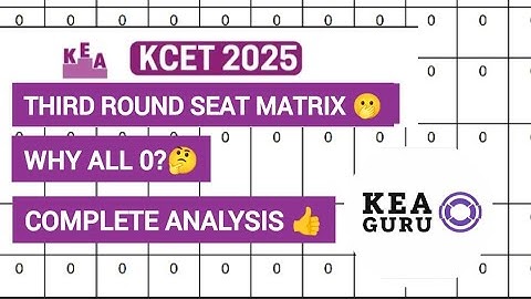 KCET 3rd round seat matrix complete analysis 👍#KCET #KEAGuru