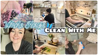 🦋🧽DAY IN THE DOUBLE WIDE WHOLE HOUSE CLEAN WITH ME + Dinner #cleaningmotivation #mobilehomeliving