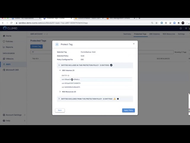 Clumio Protection for AWS EBS in 2 Regions - 2 Minute Demo