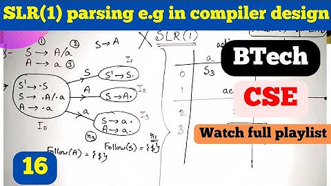 16. SLR(1) parsing solved example | SLR(1) parsing table and canonical collection of items