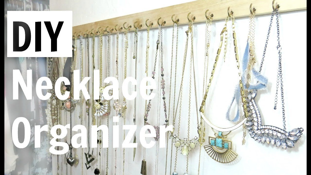 Easy DIY jewelry holder to organize necklaces tangle-free - Merriment Design