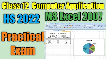 MS Excel Practical Class XII Computer Application WBCHSE