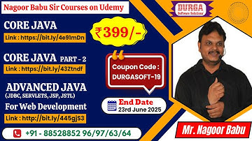 Nagoor Babu Sir CORE JAVA Courses on Udemy @399/-