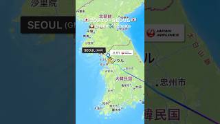 日本航空 JL91便: 東京からソウルへのフライト #飛行機 #旅行