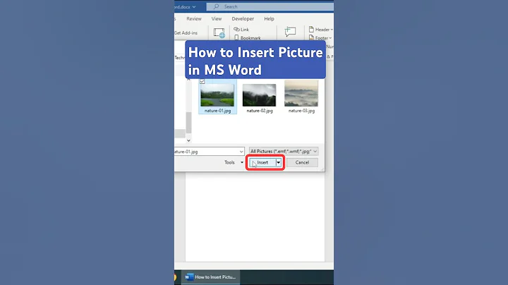 How to Insert Picture in MS Word #shorts #msword