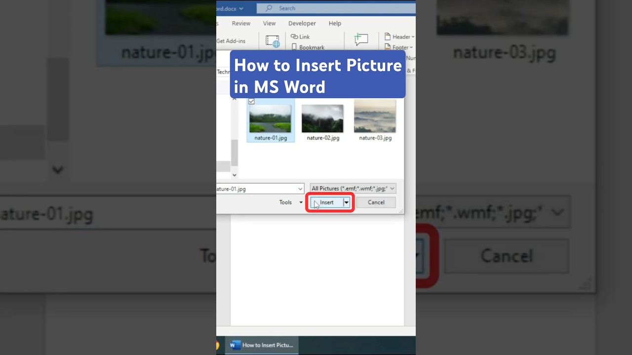 How to Insert Picture in MS Word #shorts #msword