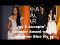 Jayz accepts grammy award with daughter blue ivy by his side