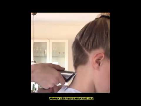 Blonde Girl Gets A Nape Shave In Barbershop Full Video Is On My Channel Haircut Napeshave