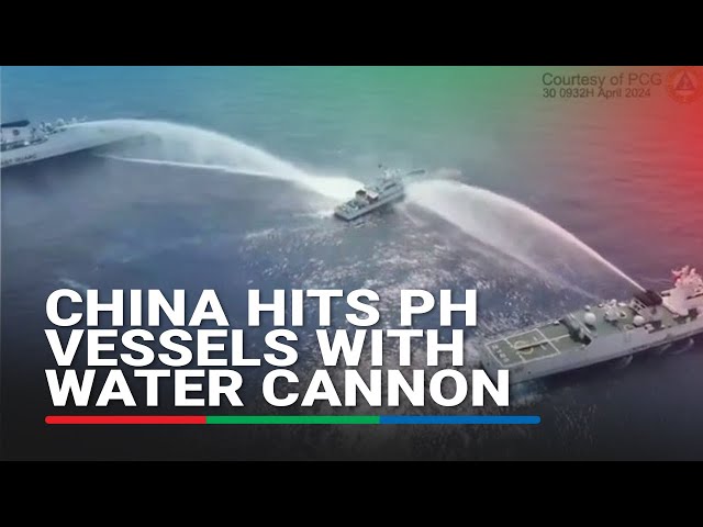 China fires water cannon at Philippine vessels | ABS-CBN News class=