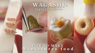 DIY🌸ミニチュア和菓子の作り方｜How to Make Miniature Japanese Sweets