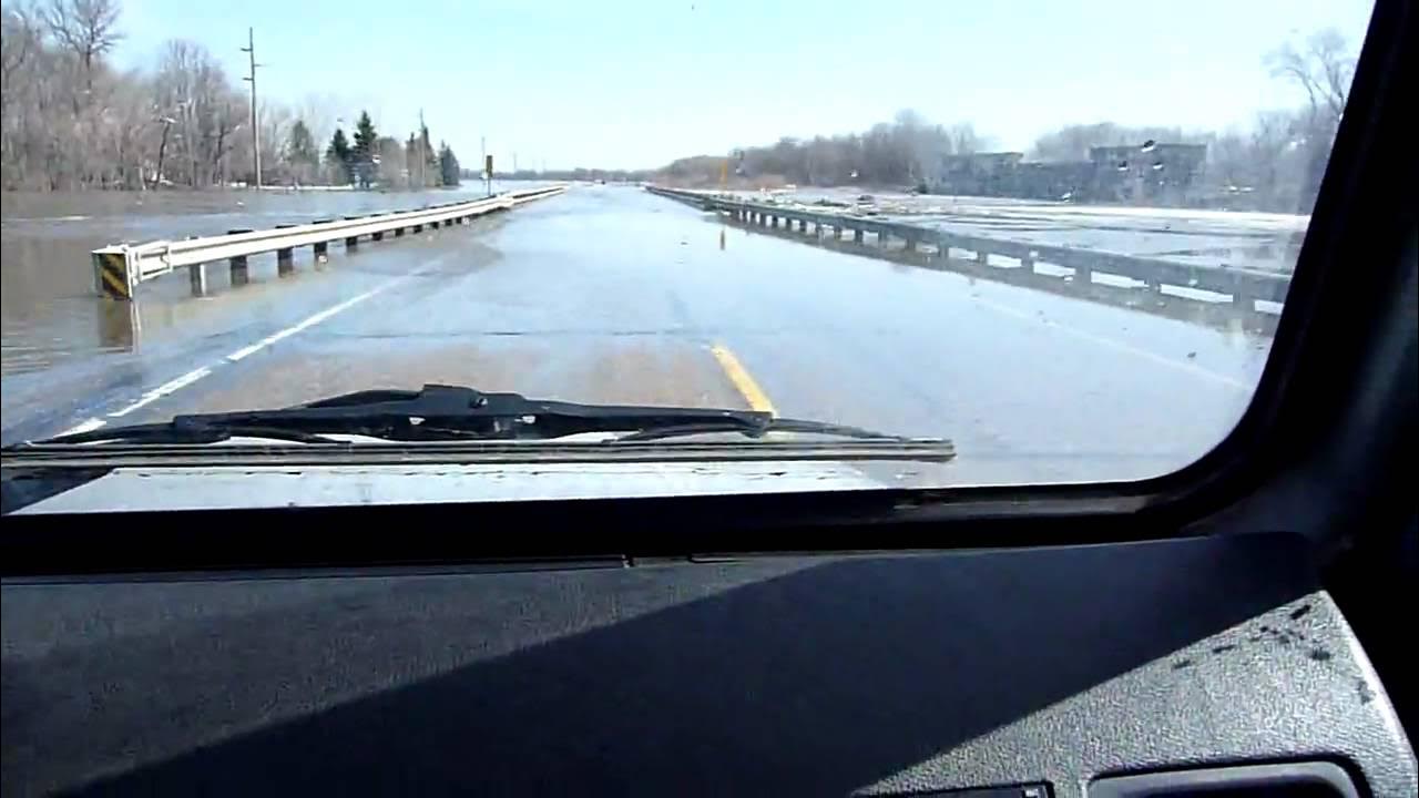 Red River flooding Oslo, MN bridge YouTube